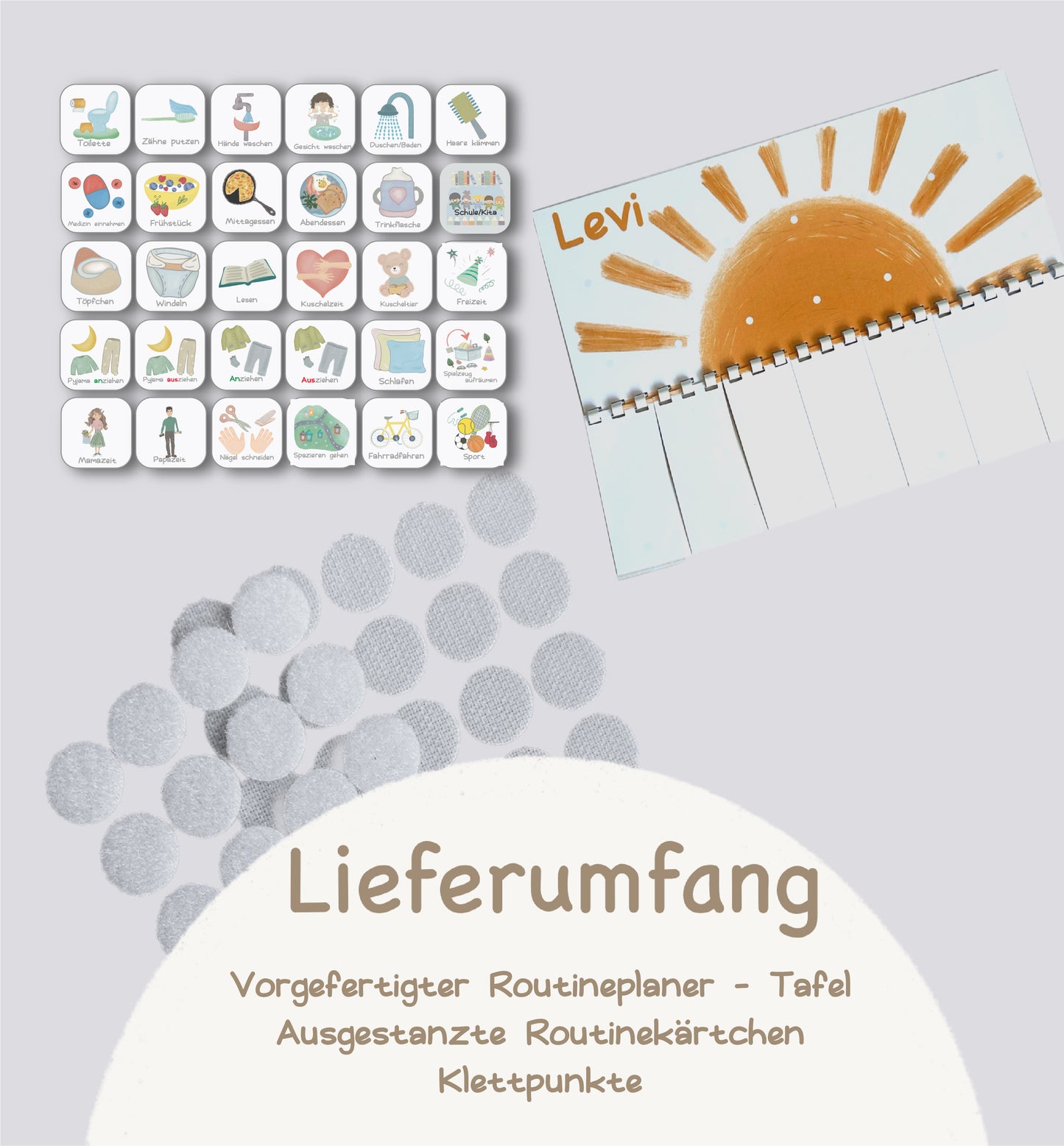 Morgenroutine für Kinder, Tagesplan, Routineplaner Kind, Sonne