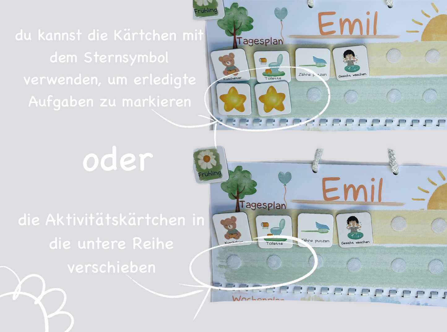 Kinder Wochenplaner und Tagesplaner Set | MEGA Wochenplaner