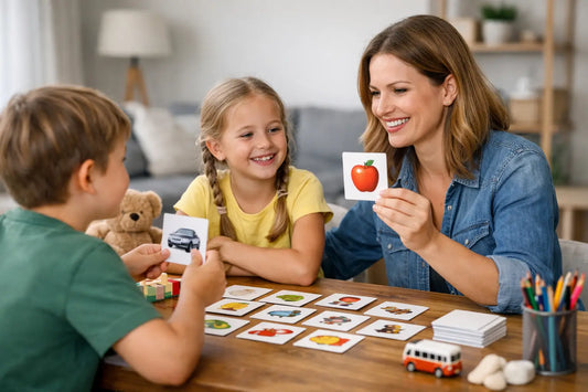 Deutsch lernen mit Alltagskarten im Familienalltag