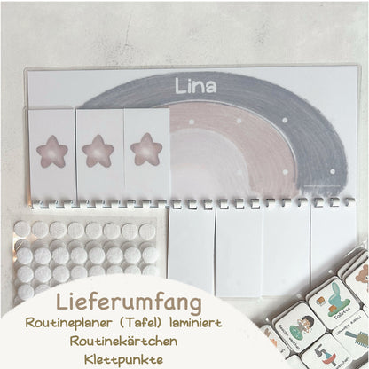 Routineplaner Set für Kinder – Morgen- & Abendroutine Tagesablauf, Kalender
