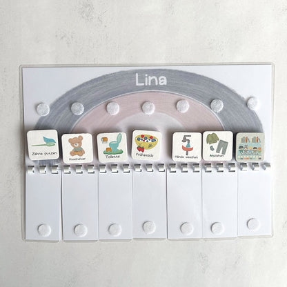 Routineplaner Set für Kinder – Morgen- & Abendroutine Tagesablauf, Kalender