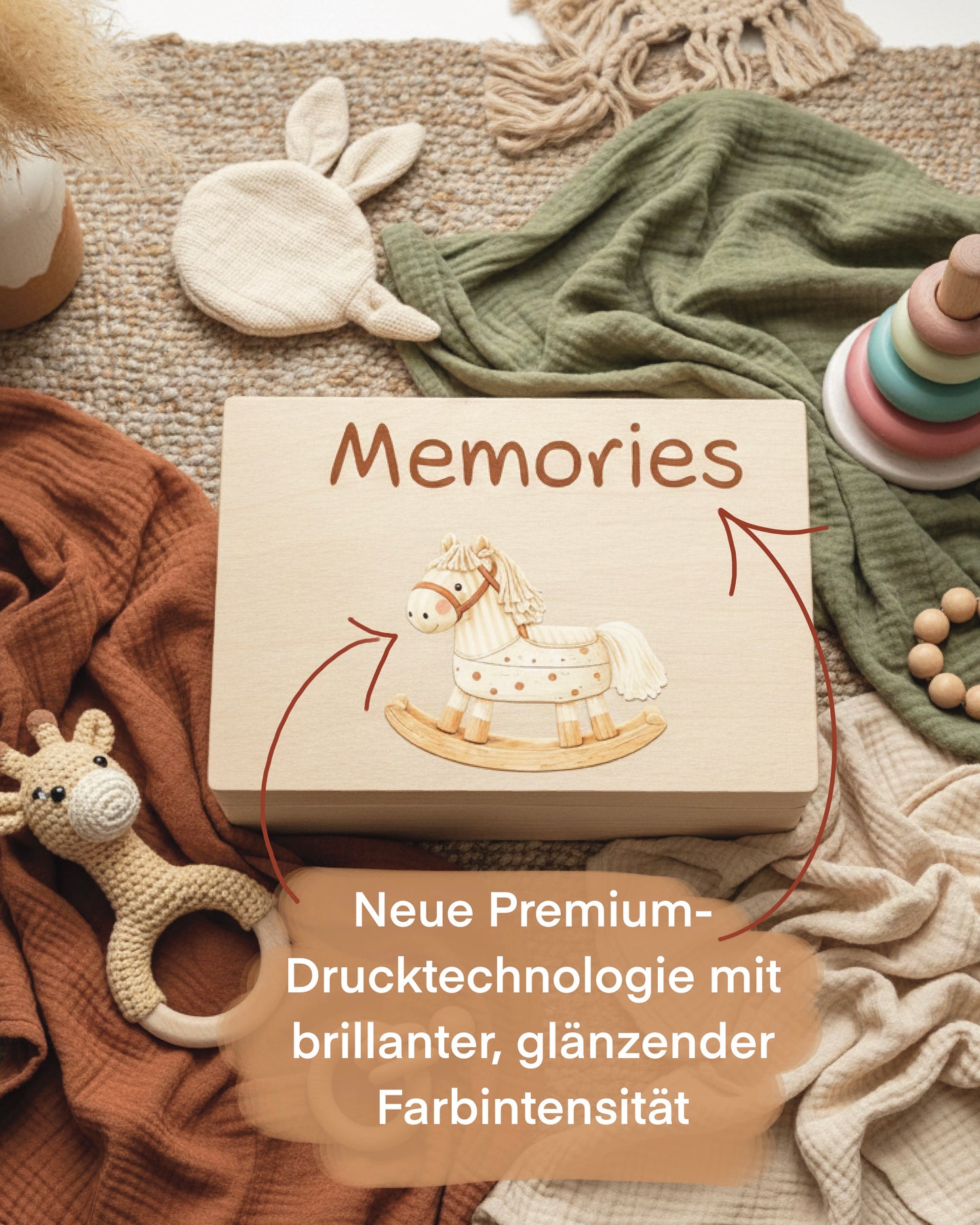 Schatzkiste „Memories“ – Premium Erinnerungsbox mit Schaukelpferd