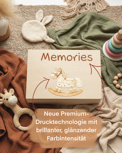 Schatzkiste „Memories“ – Premium Erinnerungsbox mit Schaukelpferd