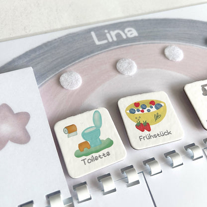 Routineplaner Set für Kinder – Morgen- & Abendroutine Tagesablauf, Kalender
