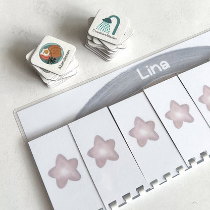 Routineplaner Set für Kinder – Morgen- & Abendroutine Tagesablauf, Kalender