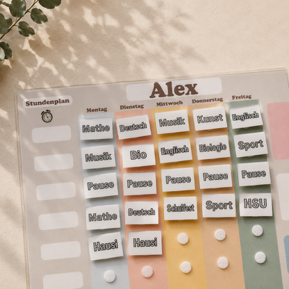 Stundenplan personalisiert neutral | Geschenk Einschulung