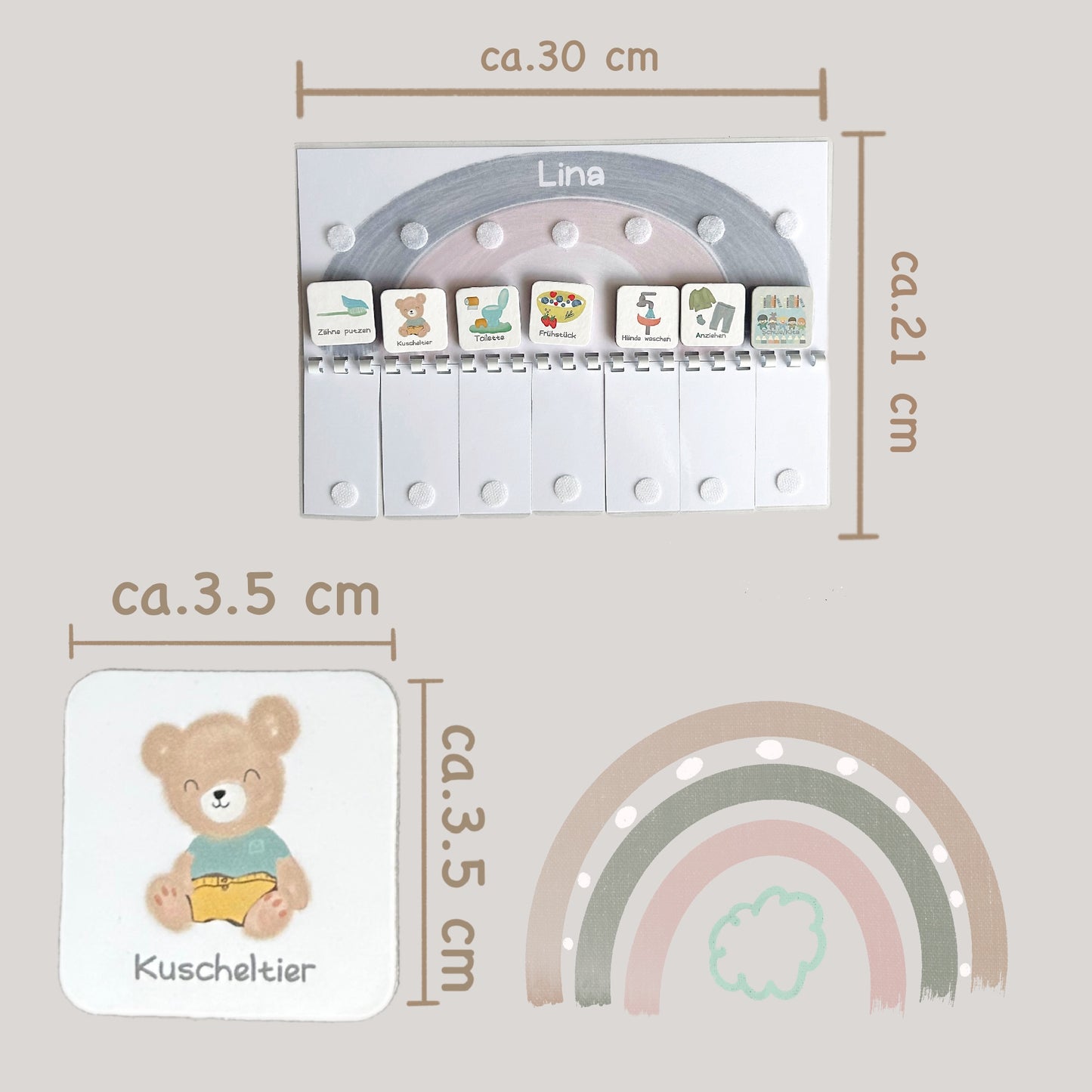 Routineplaner Set für Kinder – Morgen- & Abendroutine Tagesablauf, Kalender