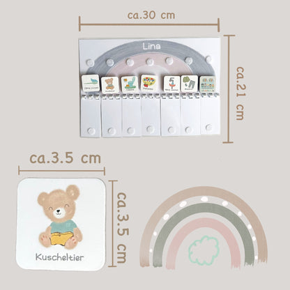 Routineplaner Set für Kinder – Morgen- & Abendroutine Tagesablauf, Kalender