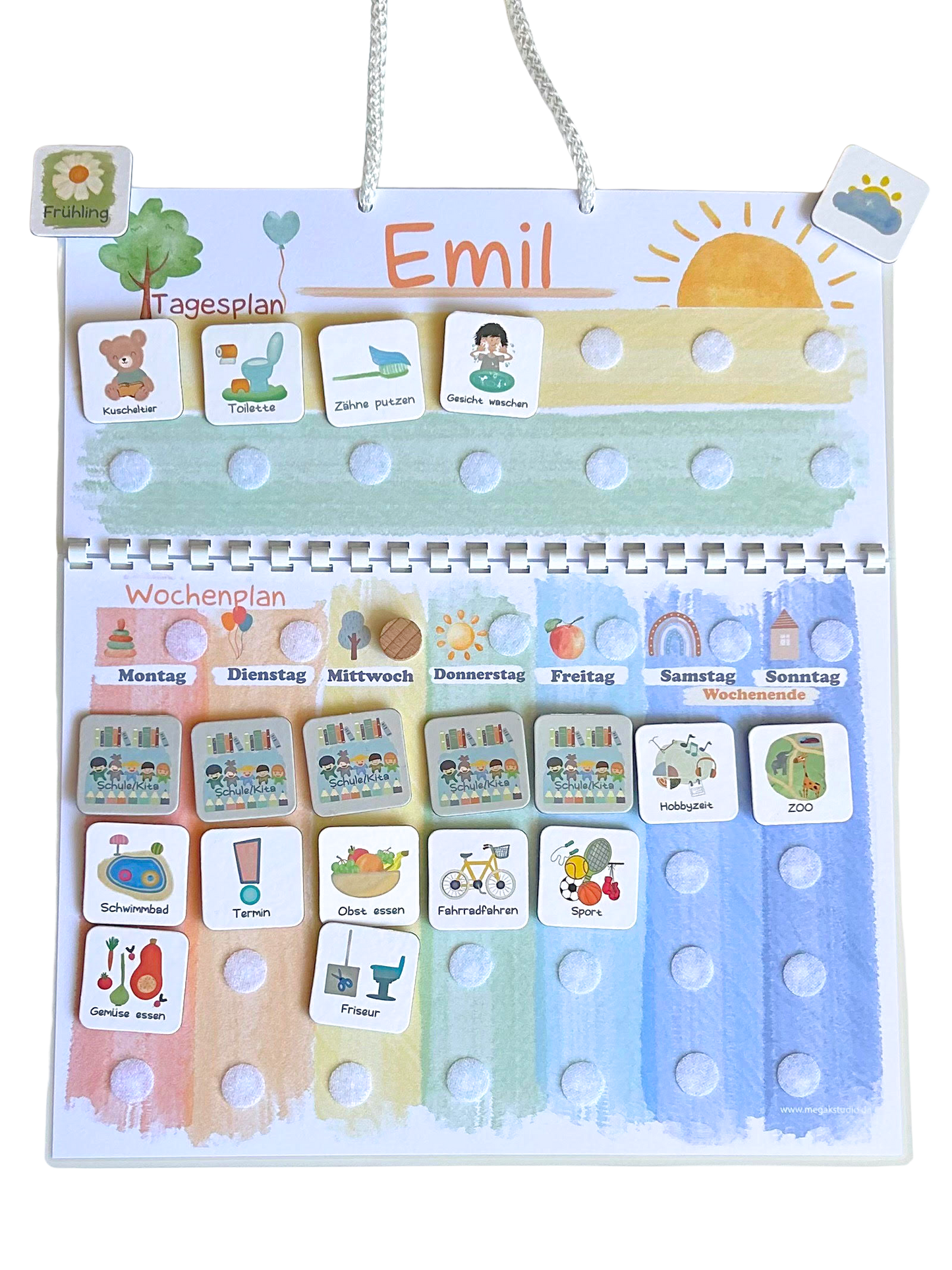 Kinder Wochenplaner und Tagesplaner Set | MEGA Wochenplaner