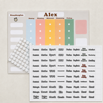 Stundenplan personalisiert neutral | Geschenk Einschulung