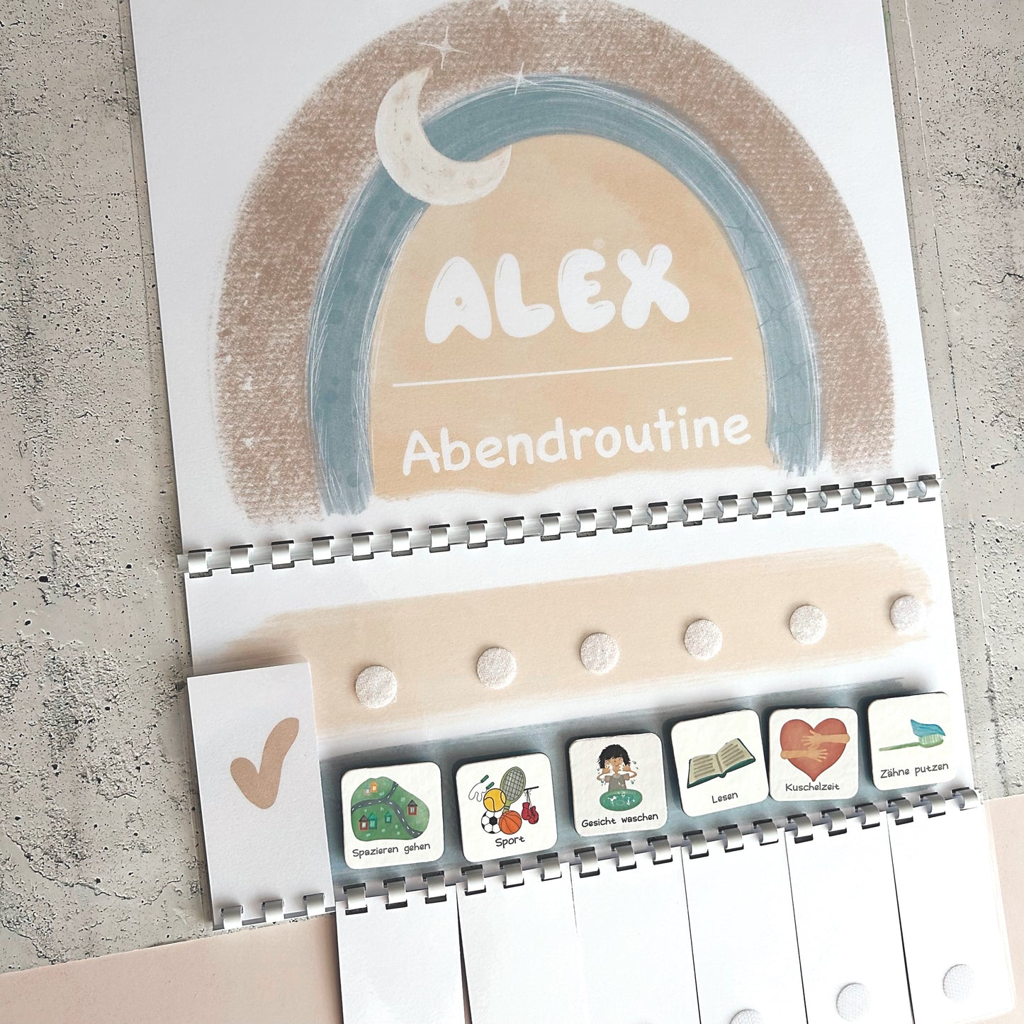 Abendroutine & Morgenroutine Planer Kinder – Tagesplaner Poster Set mit Routinekarten – Geschenk für Kinder, Design Kinderzimmer Poster