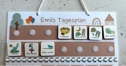 Kinder Wochenplan und Tagesplan Set | MEGA Wochenplaner mit Kärtchen & Klettpunkten