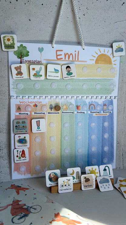 Kinder Wochenplaner und Tagesplaner Set | MEGA Wochenplaner