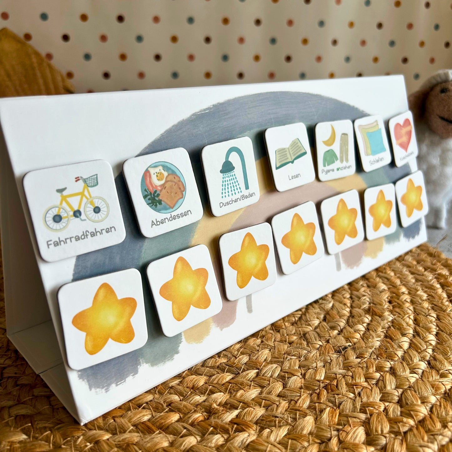 Kinder Tagesplan Routineplaner | 2in1  Morgen- & Abendroutine | Pyramide