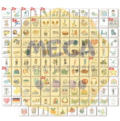 Wochenplaner und Routineplaner Set für Kinder, Ausgestanzte Kärtchen, klappbar (Boho)