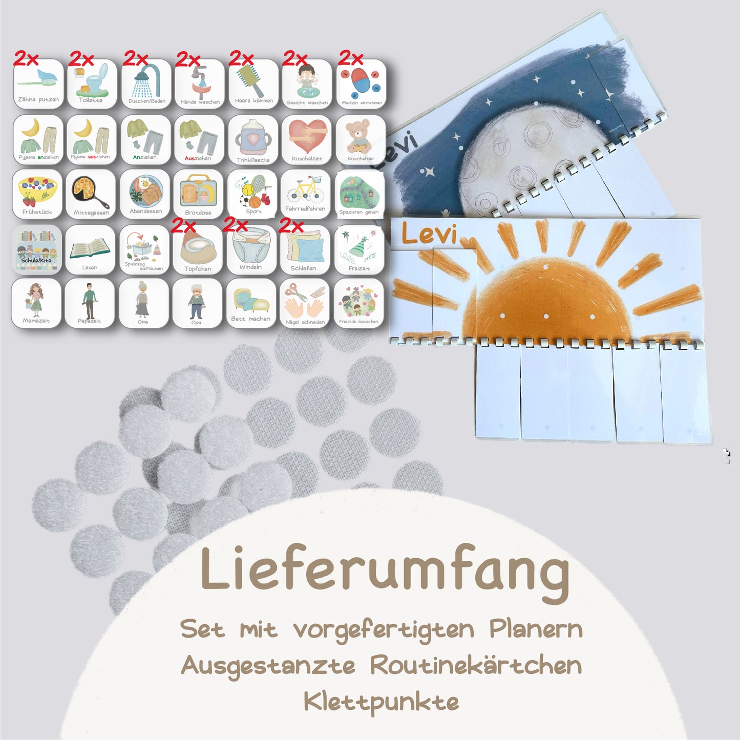 2× Routineplaner-Set für Kinder – Morgen- & Abendroutine organisieren