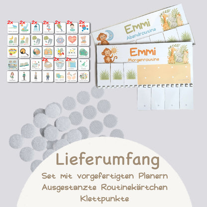 Routineplaner Set für Kinder – Morgen- & Abendroutine für KiTa Kinder, Montessori