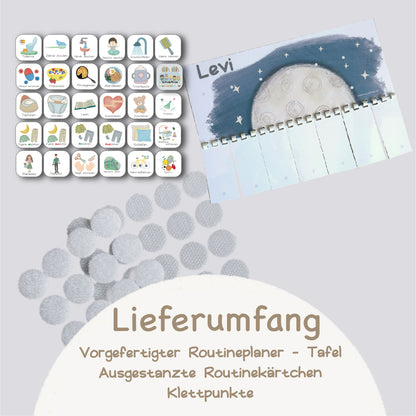 Abendroutine für Kinder, Routineplaner, Tagesplaner Kind, Mond