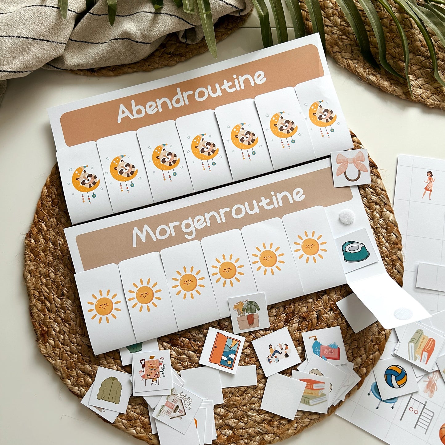 Routineplaner für Kinder, Morgenroutine, Abendroutine, DIY Vorlage zum Ausdrucken als PDF