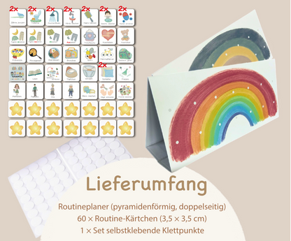 Kinder Tagesplan Routineplaner | 2in1  Morgen- & Abendroutine | Pyramide