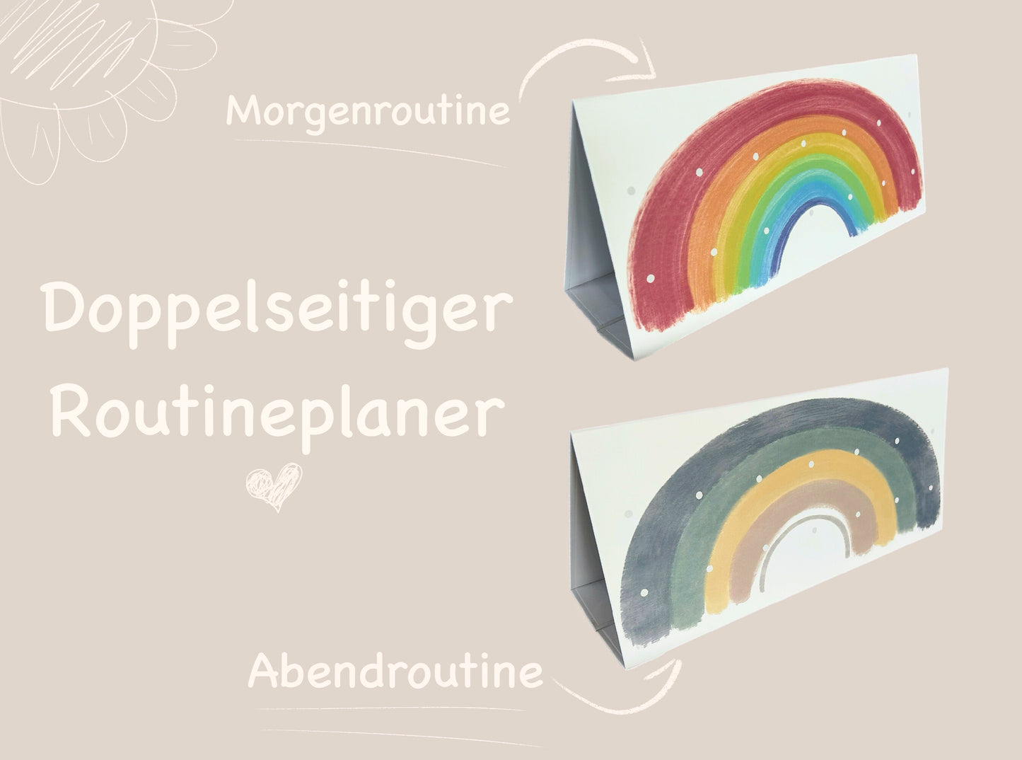 Kinder Tagesplan Routineplaner | 2in1  Morgen- & Abendroutine | Pyramide