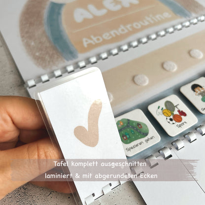Abendroutine & Morgenroutine Planer Kinder – Tagesplaner Poster Set mit Routinekarten – Geschenk für Kinder, Design Kinderzimmer Poster