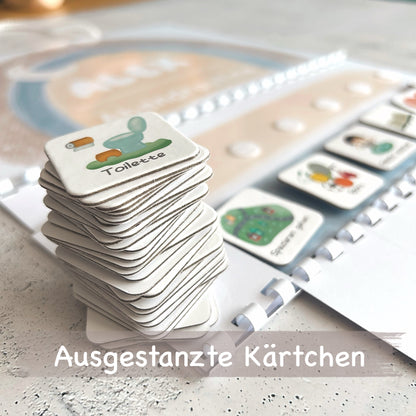 Abendroutine & Morgenroutine Planer Kinder – Tagesplaner Poster Set mit Routinekarten – Geschenk für Kinder, Design Kinderzimmer Poster