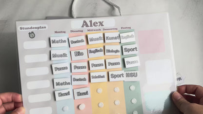 Stundenplan personalisiert neutral | Geschenk Einschulung
