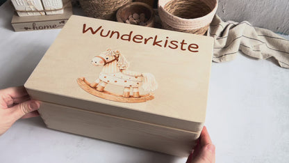 Premium Erinnerungskiste „Wunderkiste“ – Motiv Schaukelpferd